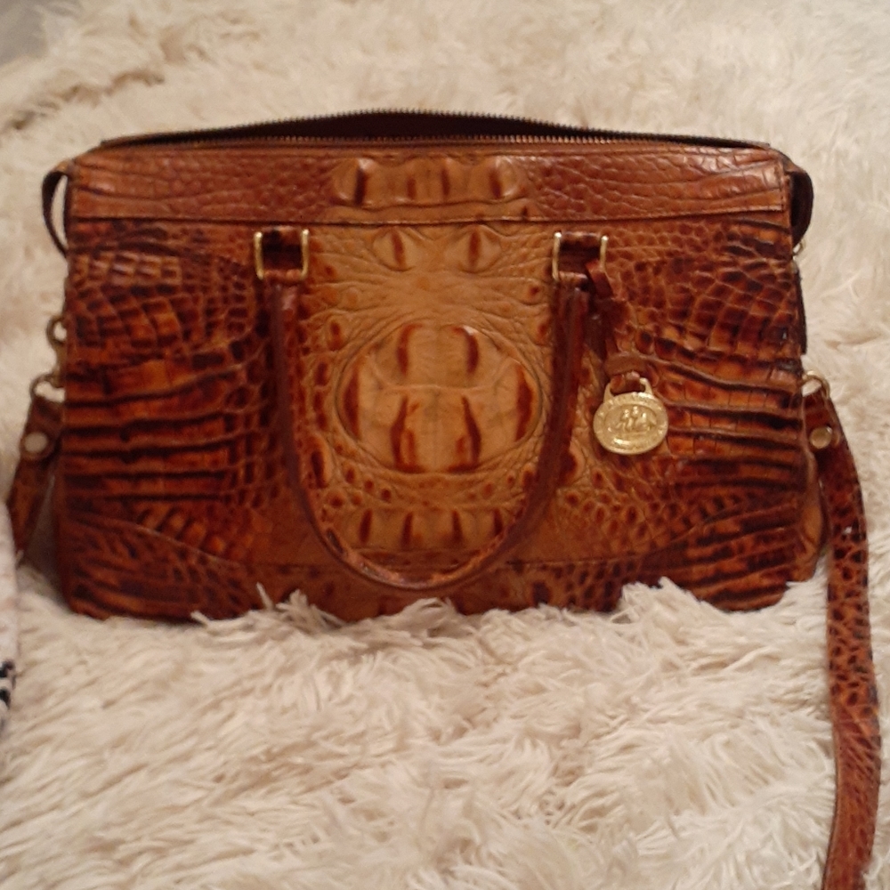 Brahmin toasted almond crossbody satchel